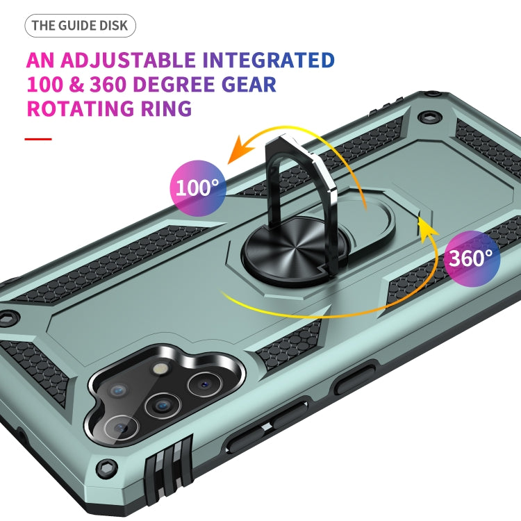 For Samsung Galaxy A32 4G Shockproof TPU + PC Protective Case with 360 Degree Rotating Holder(Green) by buy2fix