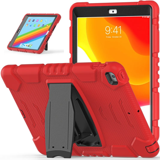 For iPad 10.2 2021 / 2020 / 2019 3-Layer Protection Screen Frame + PC + Silicone Shockproof Combination Case with Holder(Red+Black) by buy2fix