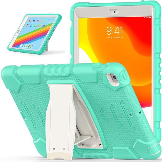 For iPad 10.2 2021 / 2020 / 2019 3-Layer Protection Screen Frame + PC + Silicone Shockproof Combination Case with Holder(Mint Green) by buy2fix