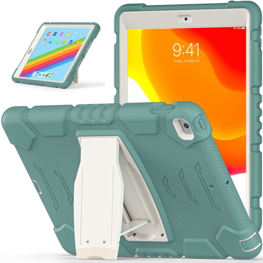 For iPad 10.2 2021 / 2020 / 2019 3-Layer Protection Screen Frame + PC + Silicone Shockproof Combination Case with Holder(Emerald Green) by buy2fix