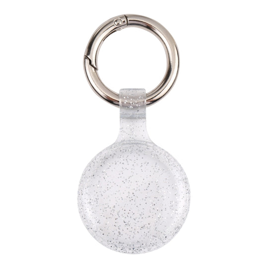 Anti-scratch Clear TPU Shockproof Protective Cover Case with Keychain Hook Loop For AirTag 2nd Gen / AirTag 1st Gen(Glitter Powder Transparent)
