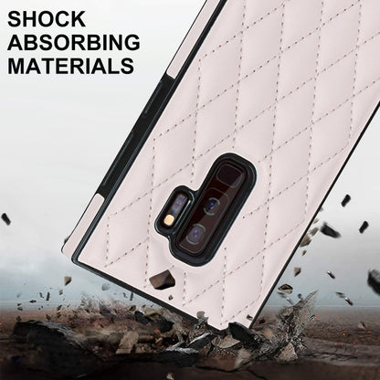 For Samsung Galaxy S9+ Elegant Rhombic Pattern Microfiber Leather +TPU Shockproof Case with Crossbody Strap Chain(Pink) by buy2fix