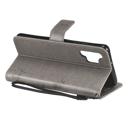 For Samsung Galaxy A32 4G Tree & Cat Pattern Pressed Printing Horizontal Flip PU Leather Case with Holder & Card Slots & Wallet & Lanyard(Gray) by buy2fix