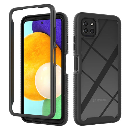 For Samsung Galaxy A22 5G Starry Sky Solid Color Series Shockproof PC + TPU Case(Black)