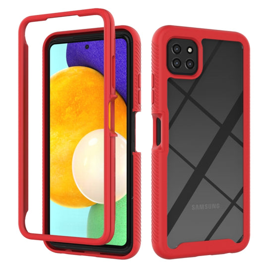 For Samsung Galaxy A22 5G Starry Sky Solid Color Series Shockproof PC + TPU Case(Red)