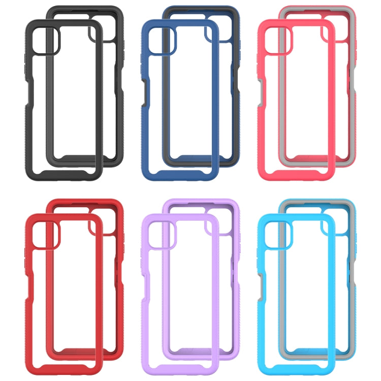 For Samsung Galaxy A22 5G Starry Sky Solid Color Series Shockproof PC + TPU Case(Purple) by buy2fix