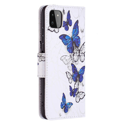 For Samsung Galaxy A22 5G Colored Drawing Horizontal Flip Leather Case with Holder & Card Slots & Wallet(Butterflies) by buy2fix