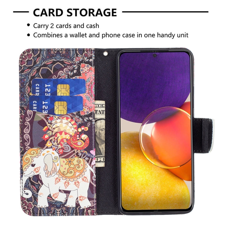 For Samsung Galaxy A82 5G Colored Drawing Horizontal Flip Leather Case with Holder & Card Slots & Wallet(Flower Elephant) by buy2fix