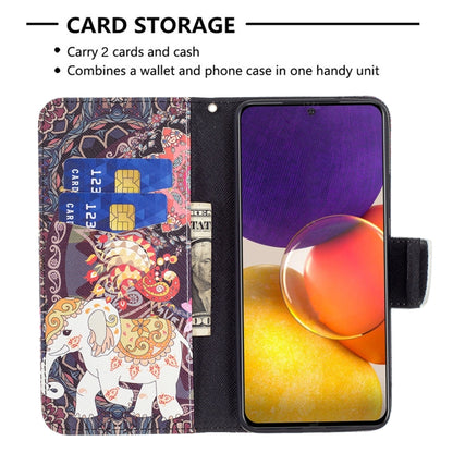 For Samsung Galaxy A82 5G Colored Drawing Horizontal Flip Leather Case with Holder & Card Slots & Wallet(Flower Elephant) by buy2fix
