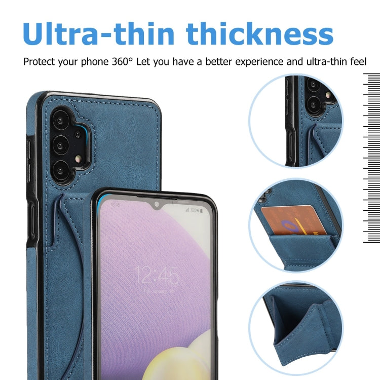 For Samsung Galaxy A32 Ultra-thin Shockproof Protective Case with Holder & Metal Magnetic Function(Blue) by buy2fix
