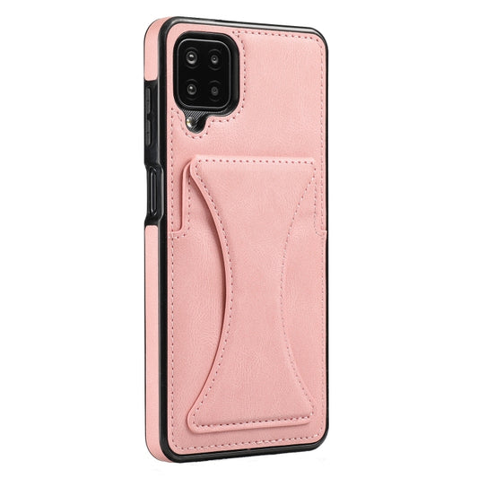 For Samsung Galaxy A42 5G Ultra-thin Shockproof Protective Case with Holder & Metal Magnetic Function(Rose Gold) by buy2fix