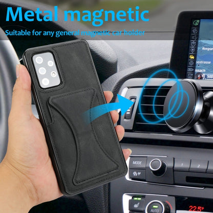 For Samsung Galaxy A52 5G / 4G Ultra-thin Shockproof Protective Case with Holder & Metal Magnetic Function(Black) by buy2fix