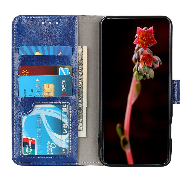 For Asus Zenfone 8 Retro Crazy Horse Texture Horizontal Flip Leather Case with Holder & Card Slots & Photo Frame & Wallet(Blue) by buy2fix