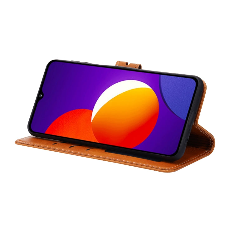 For Samsung Galaxy A22 4G Embossed Happy Cat Pattern Horizontal Flip Leather Case with Holder & Card Slots & Wallet(Yellow) by buy2fix