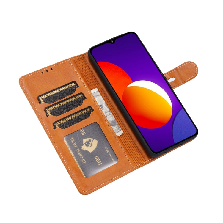 For Samsung Galaxy A22 4G Embossed Happy Cat Pattern Horizontal Flip Leather Case with Holder & Card Slots & Wallet(Yellow) by buy2fix