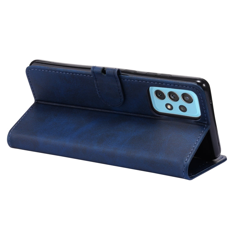 For Samsung Galaxy A52 5G / 4G Embossed Happy Cat Pattern Horizontal Flip Leather Case with Holder & Card Slots & Wallet(Blue) by buy2fix