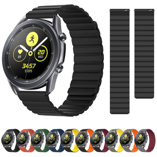 20mm For Samsung Smart Watch Universal Silicone Magnetic Watch Band(Grey+Yellow) by buy2fix