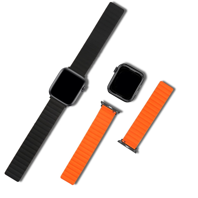 Silicone Magnetic Watch Band For Apple Watch Series 7 41mm / 6 & SE & 5 & 4 40mm / 3 & 2 & 1 38mm(Black) by buy2fix