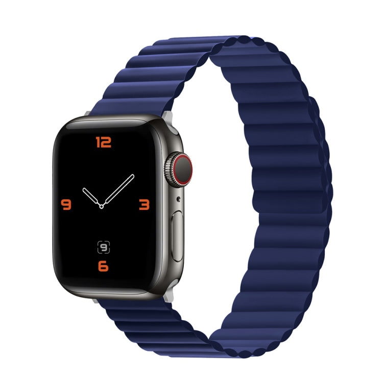Silicone Magnetic Watch Band For Apple Watch Series 7 41mm / 6 & SE & 5 & 4 40mm / 3 & 2 & 1 38mm(Black) by buy2fix