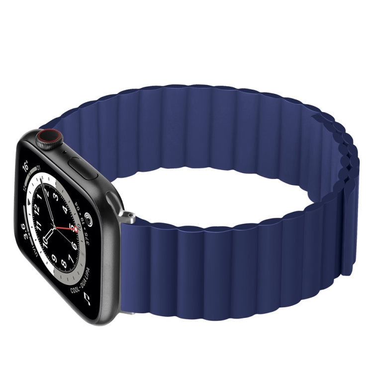 Silicone Magnetic Watch Band For Apple Watch Series 7 41mm / 6 & SE & 5 & 4 40mm / 3 & 2 & 1 38mm(Black) by buy2fix