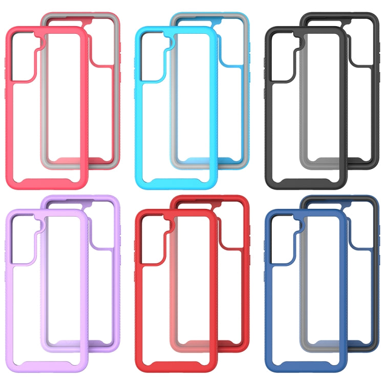 For Samsung Galaxy S21 FE Starry Sky Solid Color Series Shockproof PC + TPU Protective Case(Rose Red) by buy2fix