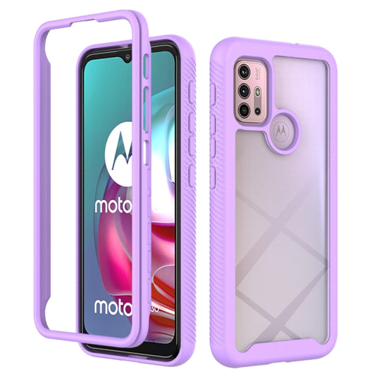 For Motorola Moto G30 Starry Sky Solid Color Series Shockproof PC + TPU Protective Case(Purple)