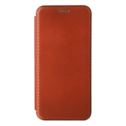 For Samsung Galaxy A22 4G Carbon Fiber Texture Horizontal Flip TPU + PC + PU Leather Case with Card Slot(Brown) by buy2fix