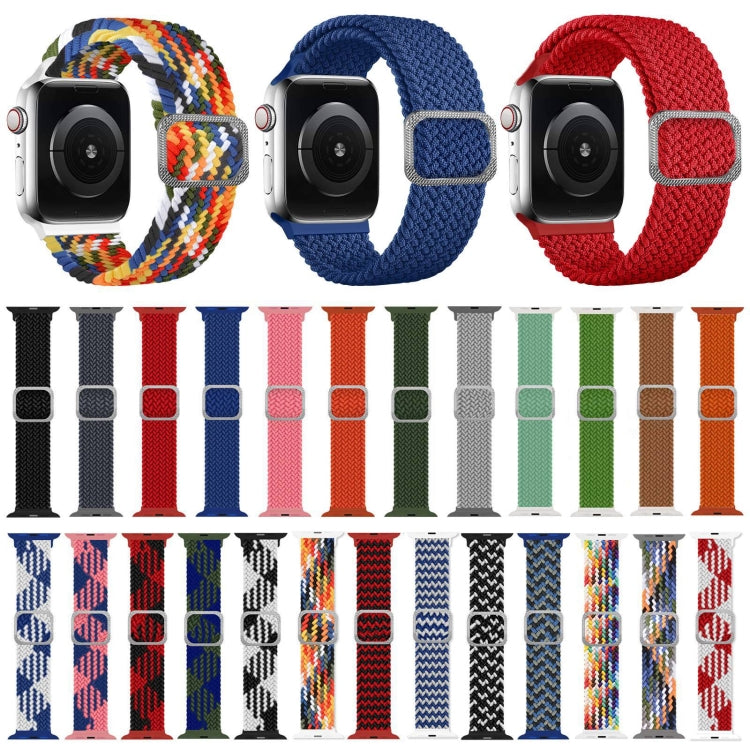 Buckle Braided Elastic Strap Watch Band For Apple Watch Series 7 41mm / 6 & SE & 5 & 4 40mm / 3 & 2 & 1 38mm(Rainbow) by buy2fix