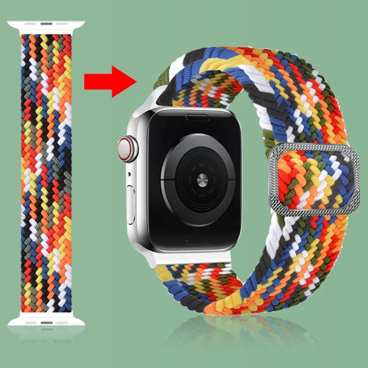 Buckle Braided Elastic Strap Watch Band For Apple Watch Series 7 41mm / 6 & SE & 5 & 4 40mm / 3 & 2 & 1 38mm(Red Between Black) by buy2fix