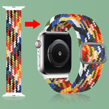 Buckle Braided Elastic Strap Watch Band For Apple Watch Series 7 41mm / 6 & SE & 5 & 4 40mm / 3 & 2 & 1 38mm(Red Between Black) by buy2fix