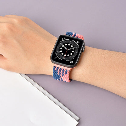 Buckle Braided Elastic Strap Watch Band For Apple Watch Series 7 41mm / 6 & SE & 5 & 4 40mm / 3 & 2 & 1 38mm(Rainbow) by buy2fix