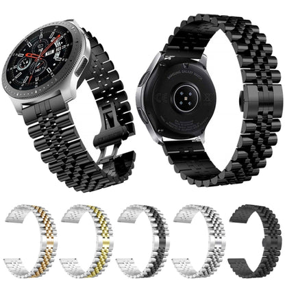 For Huawei Watch 3 / 3 Pro Five Beads Steel Watch Band(Silver Rose Gold) by buy2fix