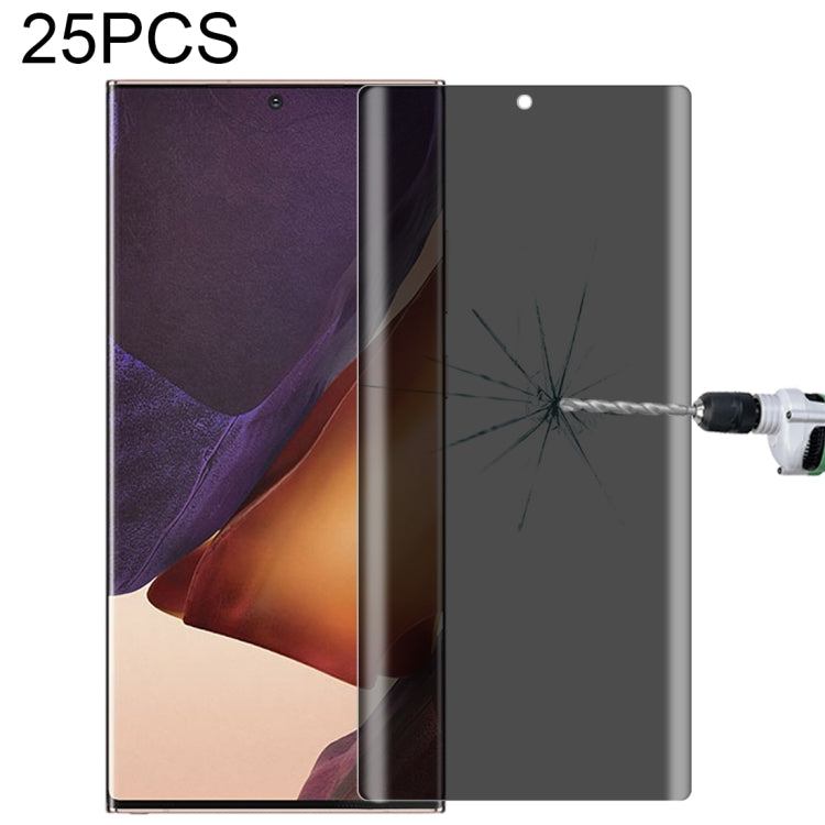 For Samsung Galaxy Note20 Ultra 25pcs 0.3mm 9H Surface Hardness 3D Curved Surface Privacy Glass Film by buy2fix