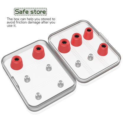 6 Pairs New Bee NB-M1 Slow Rebound Memory Foam Ear Caps with Storage Box, Suitable for 5mm-7mm Earphone Plugs(Red) - Apple Accessories by New Bee | Online Shopping UK | buy2fix