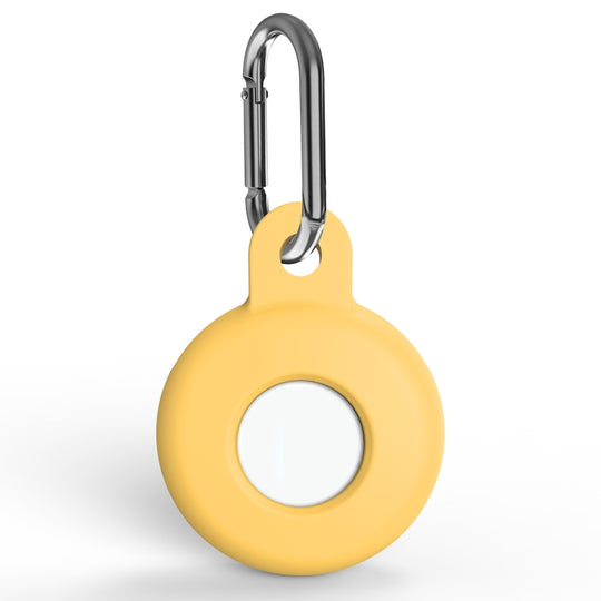 Anti-scratch Silicone Shockproof Protective Cover Case with Carabiner For AirTag 2nd Gen / AirTag 1st Gen(Yellow)