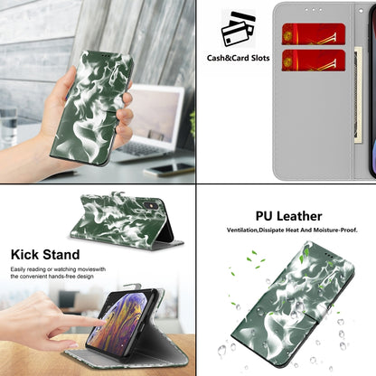 For Samsung Galaxy A51 4G Cloud Fog Pattern Horizontal Flip Leather Case with Holder & Card Slot & Wallet(Dark Green) by buy2fix
