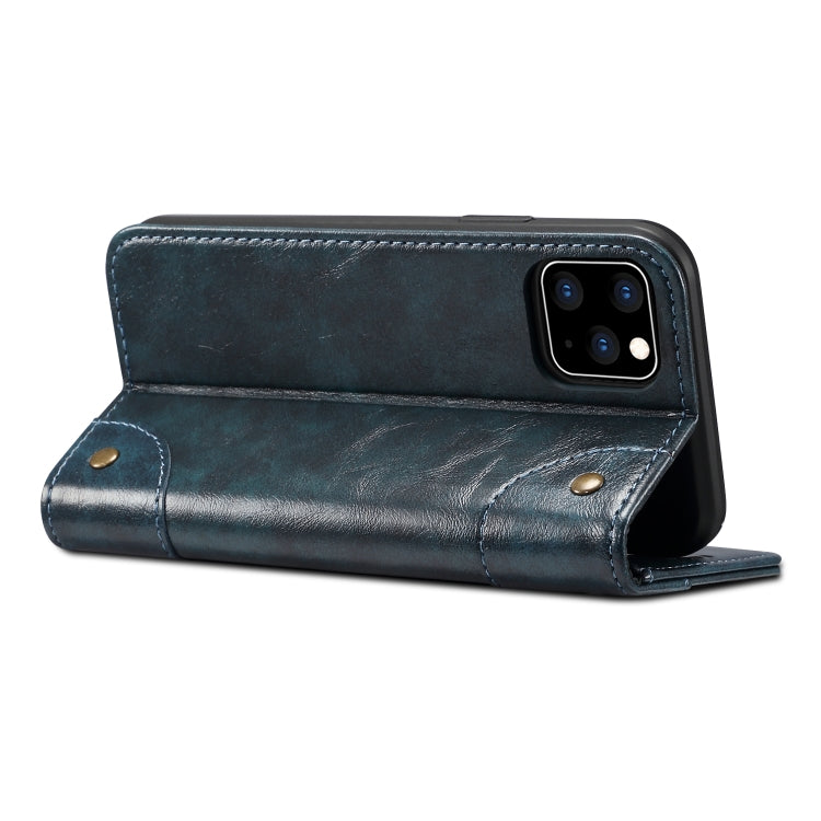 For iPhone 11 Pro Baroque Simple Horizontal Flip Leather Case, with Holder & Card Slots & Wallet(Blue) by buy2fix