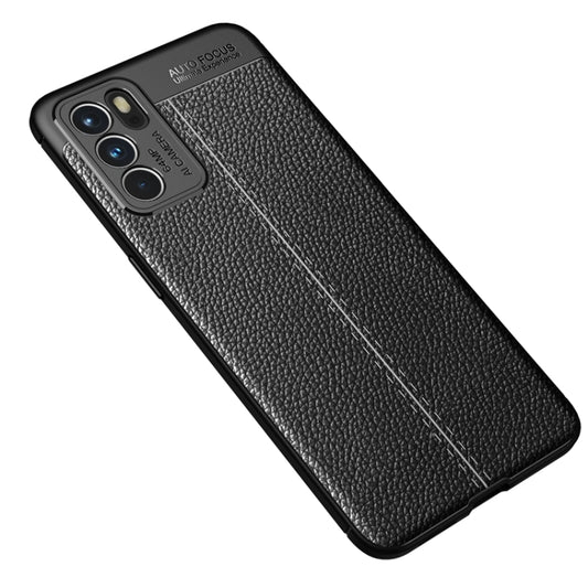 For OPPO Reno6 5G Litchi Texture TPU Shockproof Case(Black) by buy2fix
