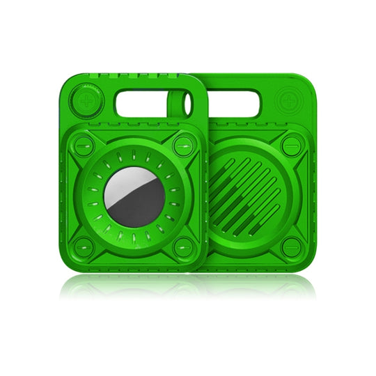Punk Armor Anti-scratch Shockproof TPU Protective Cover Case with Keychain Hook Loop for AirTag 2nd Gen / AirTag 1st Gen(Bamboo Green)