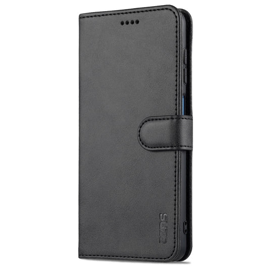 For Samsung Galaxy A12 5G AZNS Skin Feel Calf Texture Horizontal Flip Leather Case with Card Slots & Holder & Wallet(Black) by AZNS