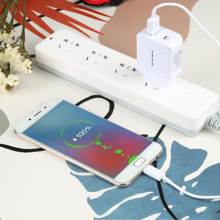 LZ-822A+C PD 20W USB-C / Type-C + QC 3.0 USB Fast Travel Charger, US Plug - Mobile Accessories by buy2fix | Online Shopping UK | buy2fix