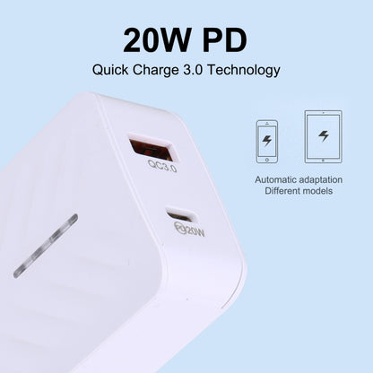 LZ-822A+C PD 20W USB-C / Type-C + QC 3.0 USB Fast Travel Charger, EU Plug - Mobile Accessories by buy2fix | Online Shopping UK | buy2fix