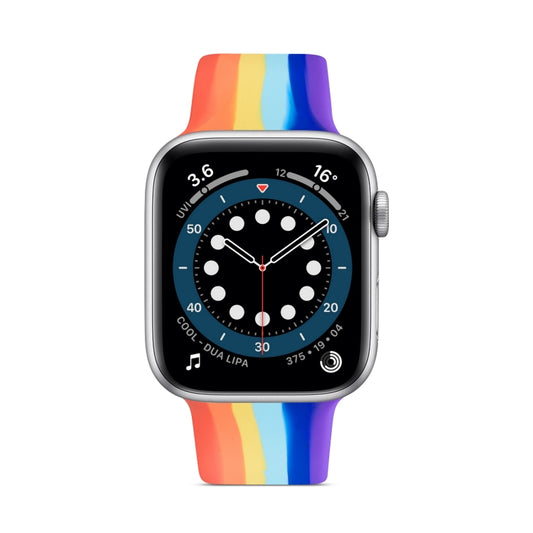 Rainbow Silicone Strap Watch Band For Apple Watch Ultra 49mm&Watch Ultra 2 49mm / Series 9&8&7 45mm / SE 3&SE 2&6&SE&5&4 44mm / 3&2&1 42mm(6) by buy2fix