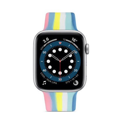 Rainbow Silicone Strap Watch Band For Apple Watch Series 9&8&7 41mm / SE 3&SE 2&6&SE&5&4 40mm / 3&2&1 38mm(5) by buy2fix
