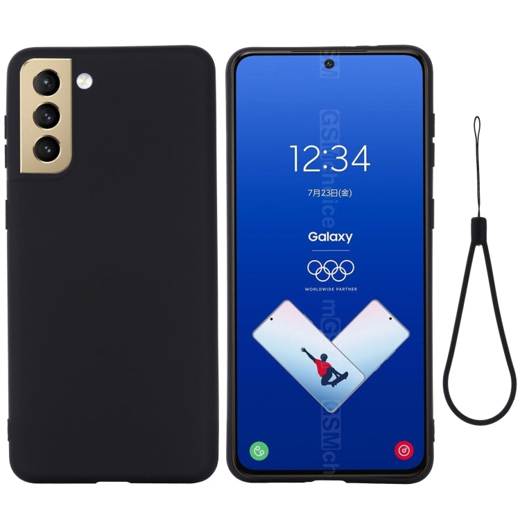 For Samsung Galaxy S21 FE 5G Pure Color Liquid Silicone Shockproof Full Coverage Case(Black) by buy2fix