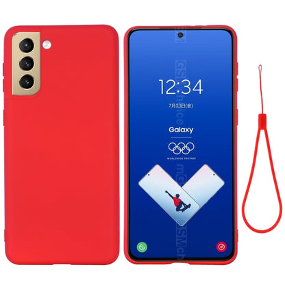 For Samsung Galaxy S21 FE 5G Pure Color Liquid Silicone Shockproof Full Coverage Case(Red) by buy2fix