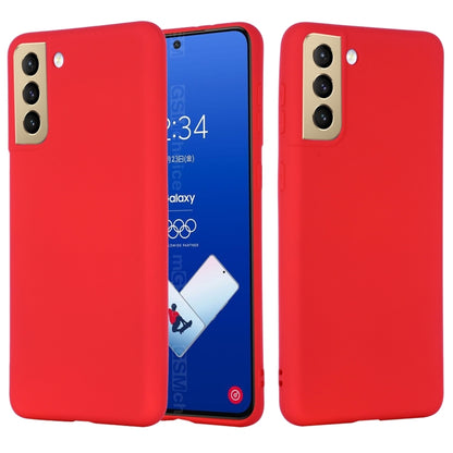 For Samsung Galaxy S21 FE 5G Pure Color Liquid Silicone Shockproof Full Coverage Case(Red) by buy2fix