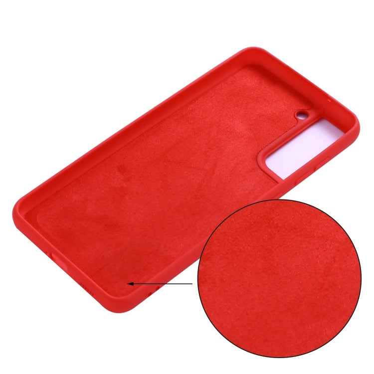 For Samsung Galaxy S21 FE 5G Pure Color Liquid Silicone Shockproof Full Coverage Case(Red) by buy2fix