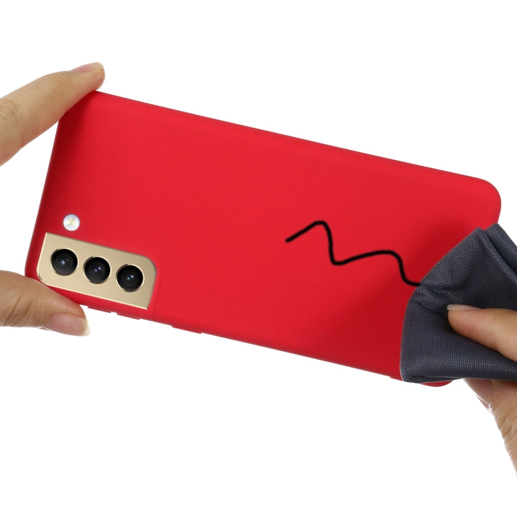 For Samsung Galaxy S21 FE 5G Pure Color Liquid Silicone Shockproof Full Coverage Case(Red) by buy2fix