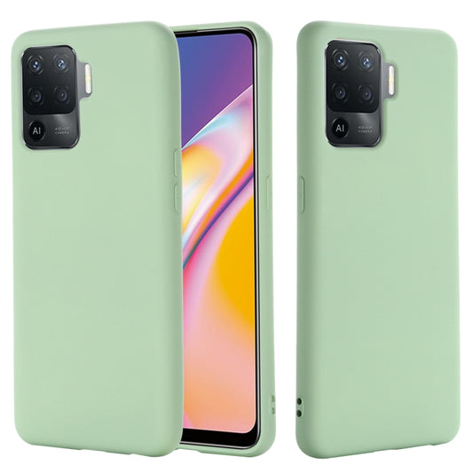 For OPPO A94 / Reno5 F / F19 Pro Pure Color Liquid Silicone Shockproof Full Coverage Case(Green) by buy2fix